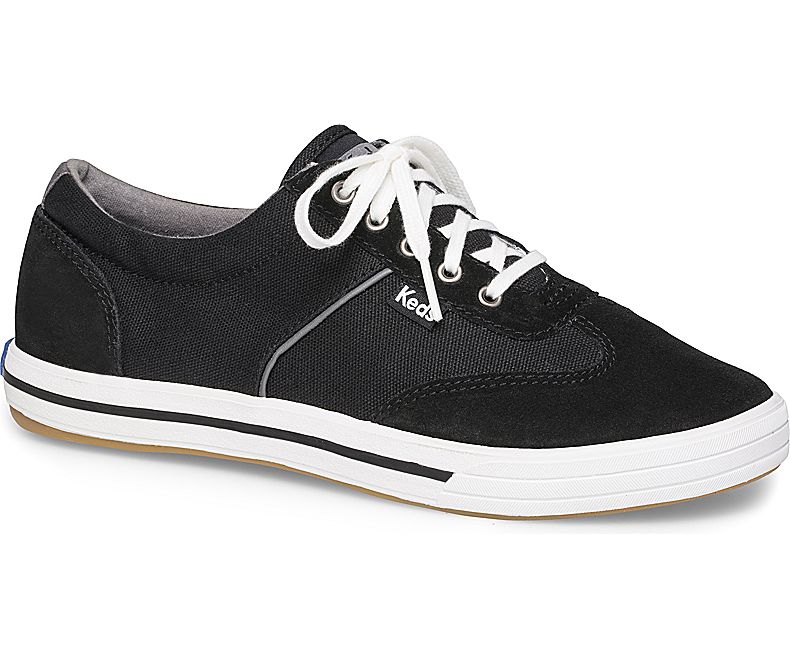 Keds Women's Courty Suede Black Lace Up Shoes - SV0593421